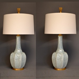 Vintage Celadon vase as lamp. Limited availability